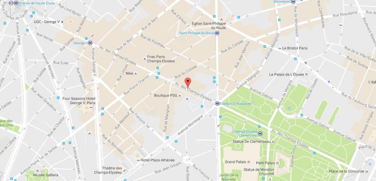 Mapa de l'Avenue des Champs-Élysées