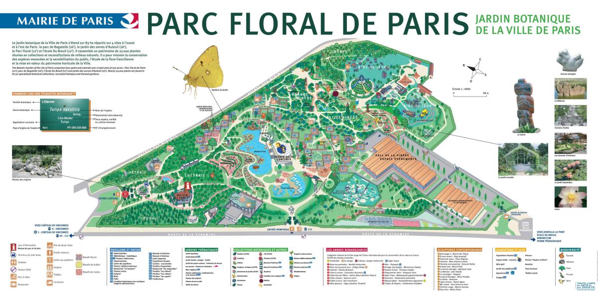 Mapa del Parc floral de París