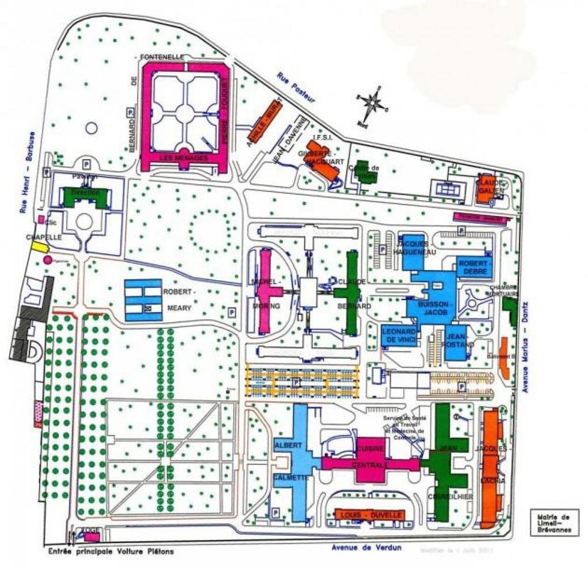 Mapa de l'Emili-Roux hospital