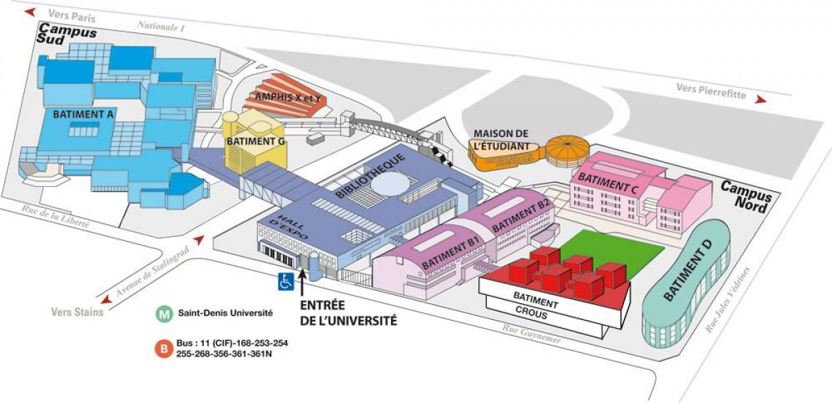 Mapa de la Universitat París 8