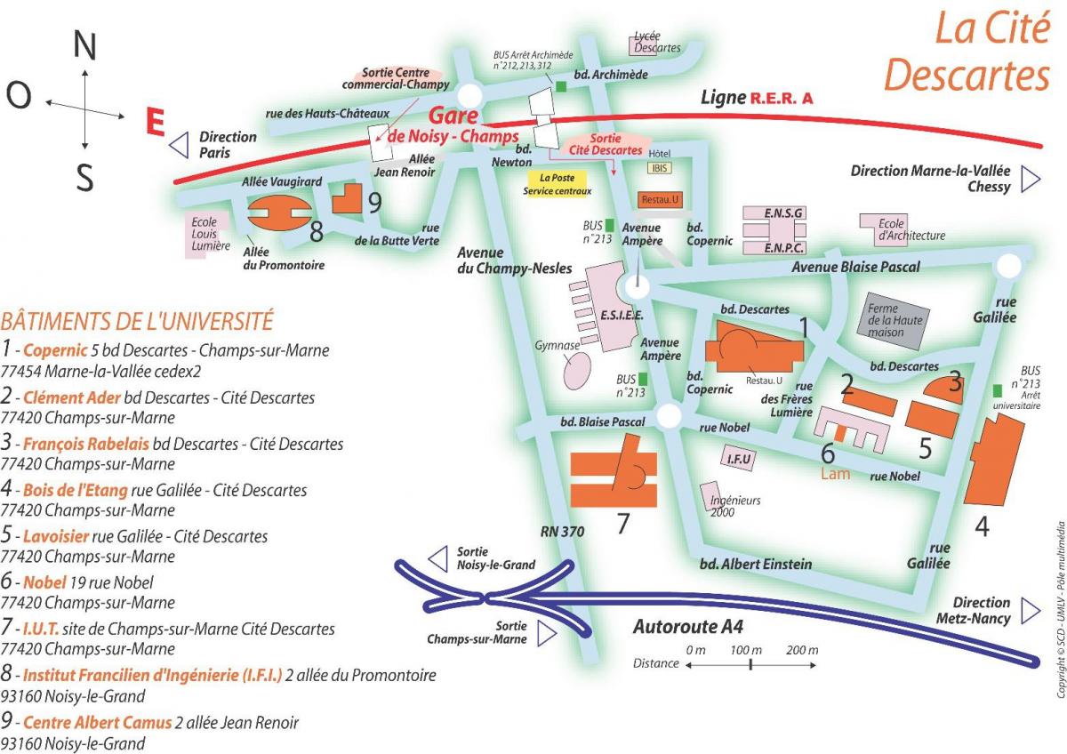 Mapa de la Universitat de París Descartes