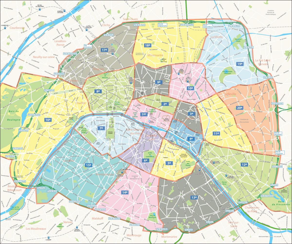 Mapa de districtes de París