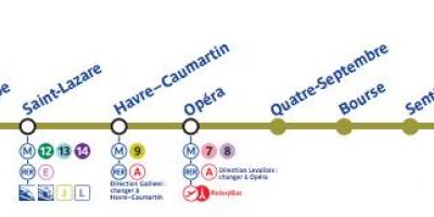 Mapa de París de metro de la línia 3