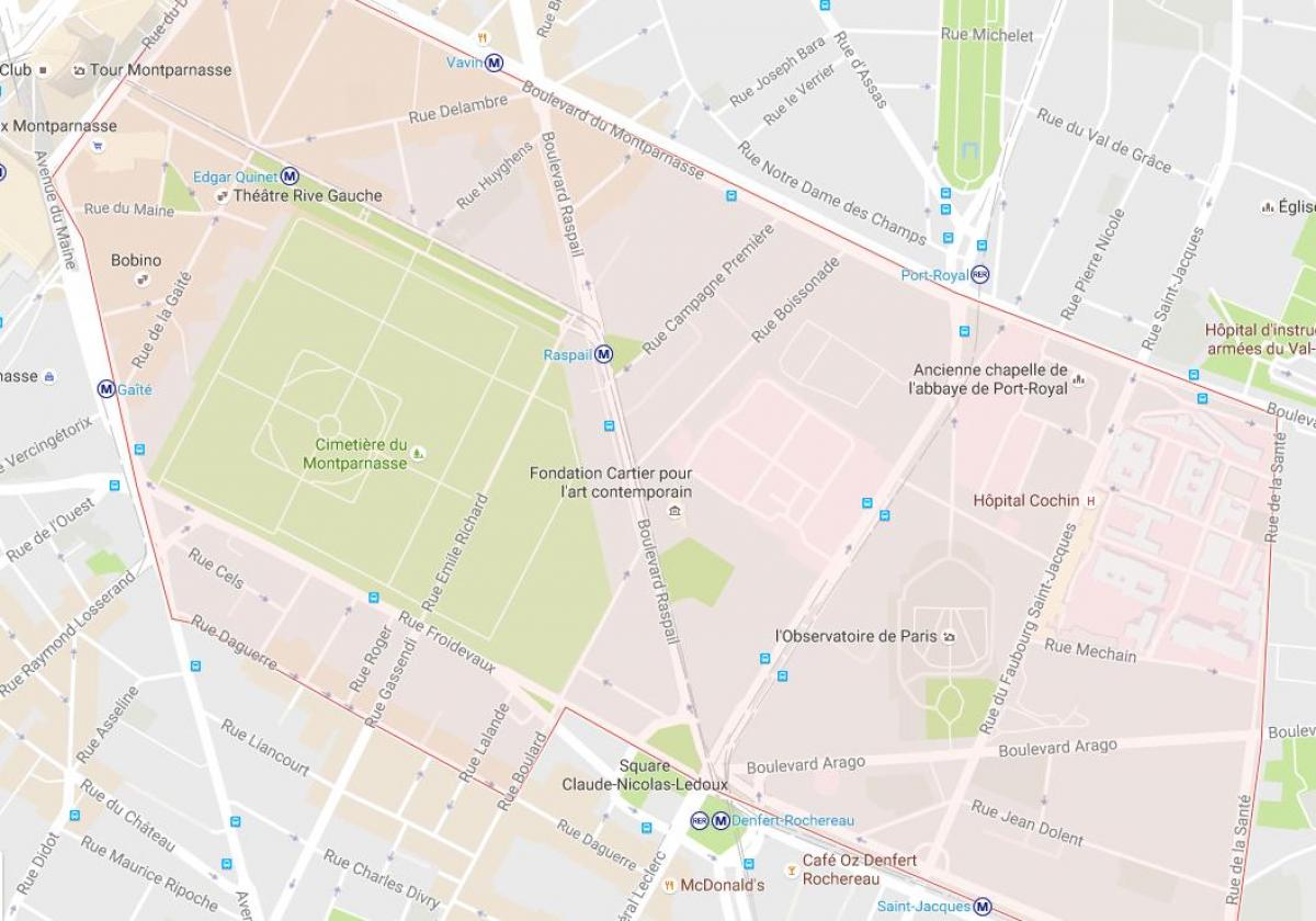 Mapa del Barri de Montparnasse