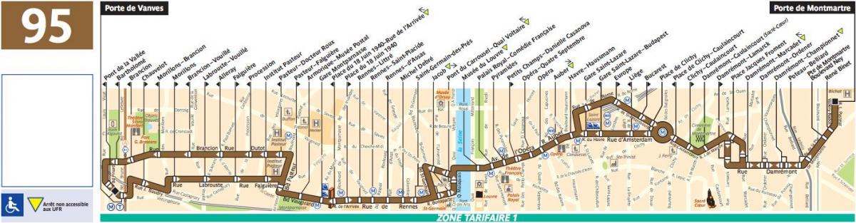 Mapa de bus París línia 95