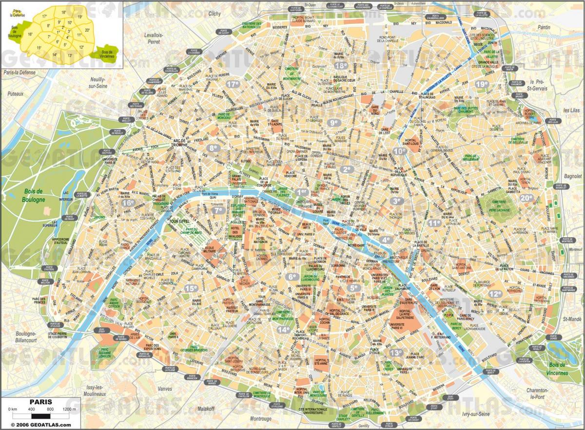 El mapa dels Carrers de París