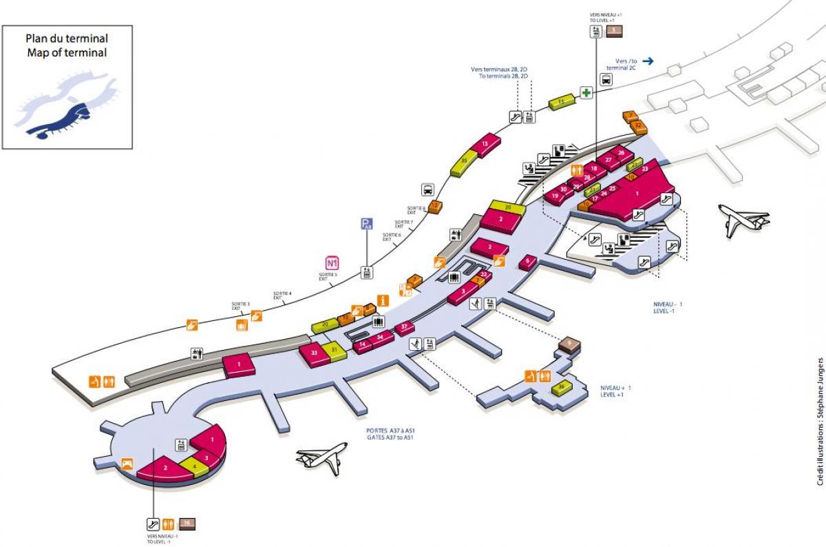 Mapa de CDG airport terminal 2A