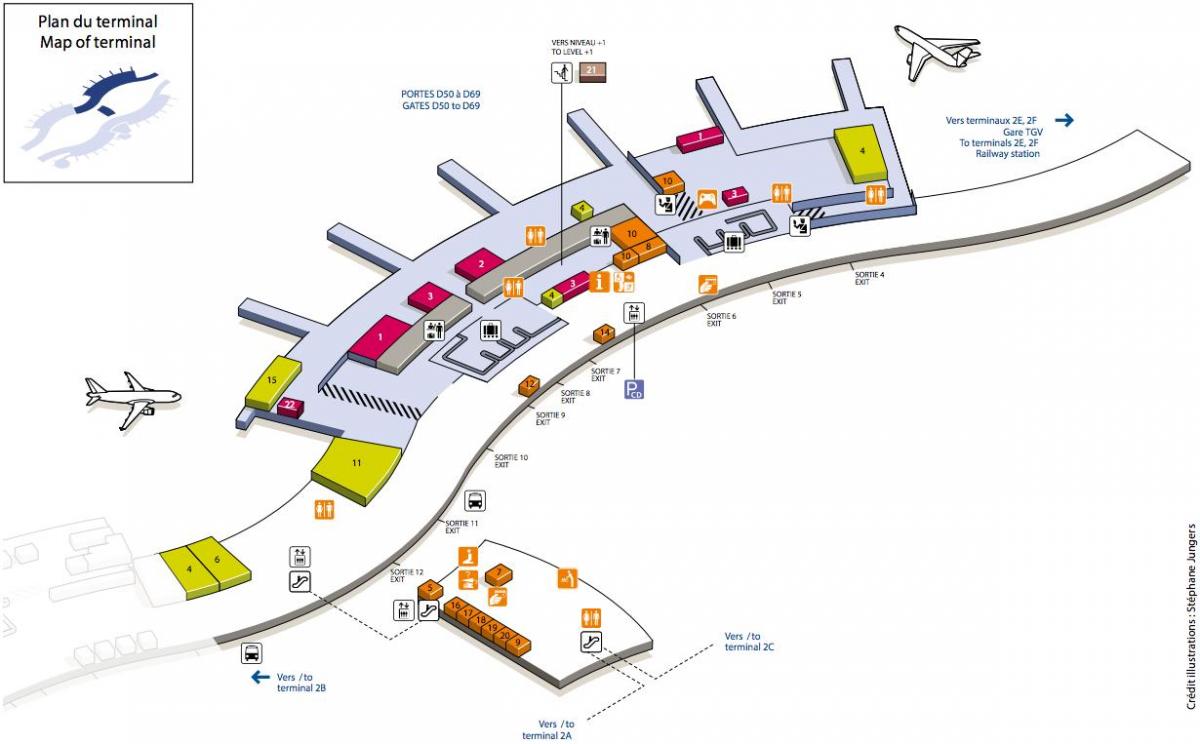 Mapa de CDG airport terminal 2D