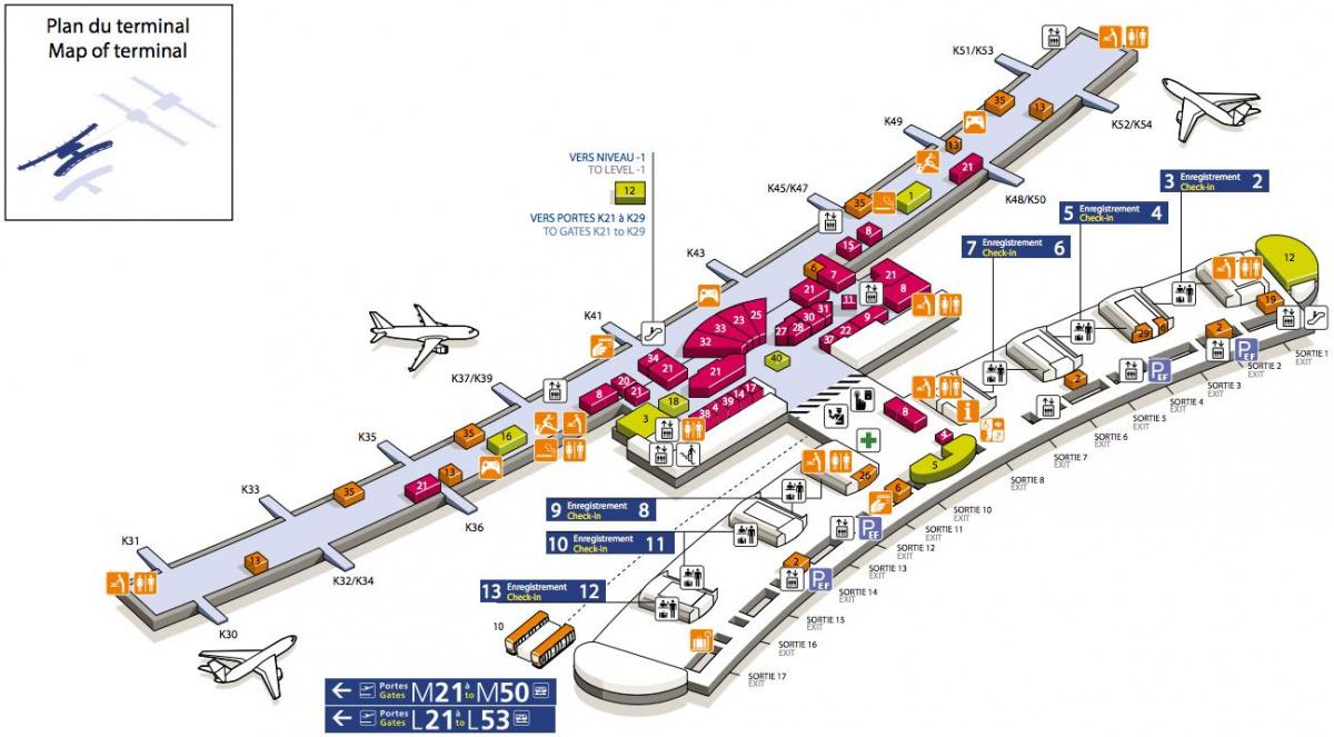 Mapa de CDG airport terminal 2E