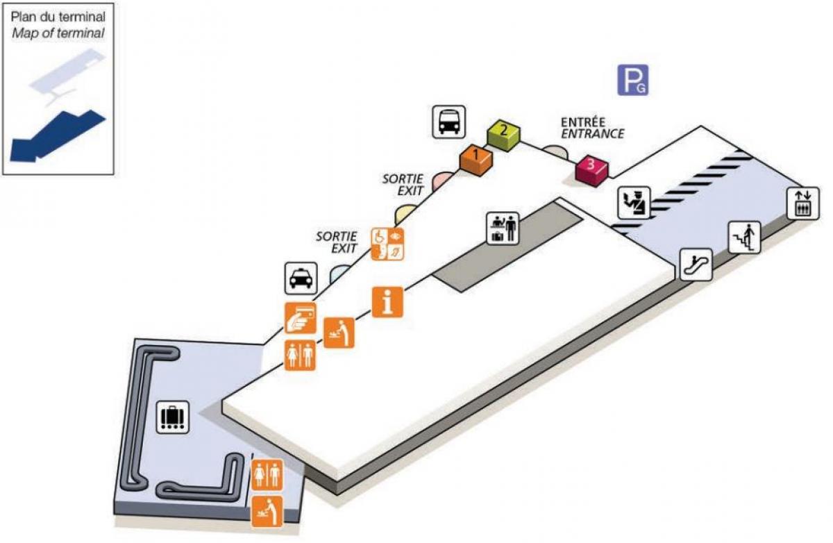 Mapa de CDG terminal de l'aeroport de 2G