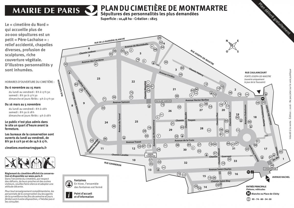 Mapa del Cementiri de Montmartre