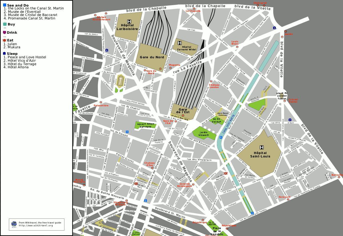 Mapa de districte 10 º de París