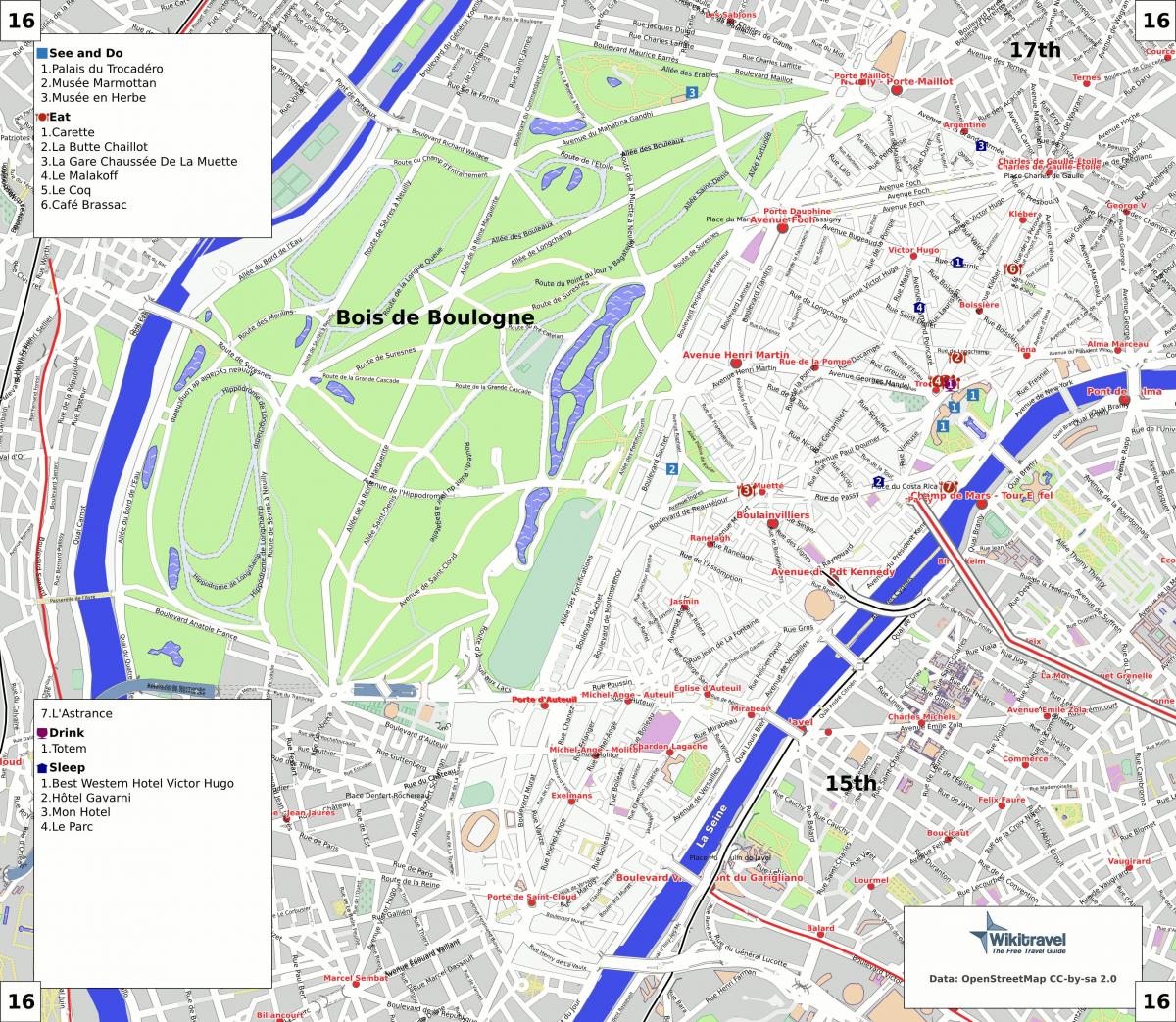 Mapa de districte 16 º de París