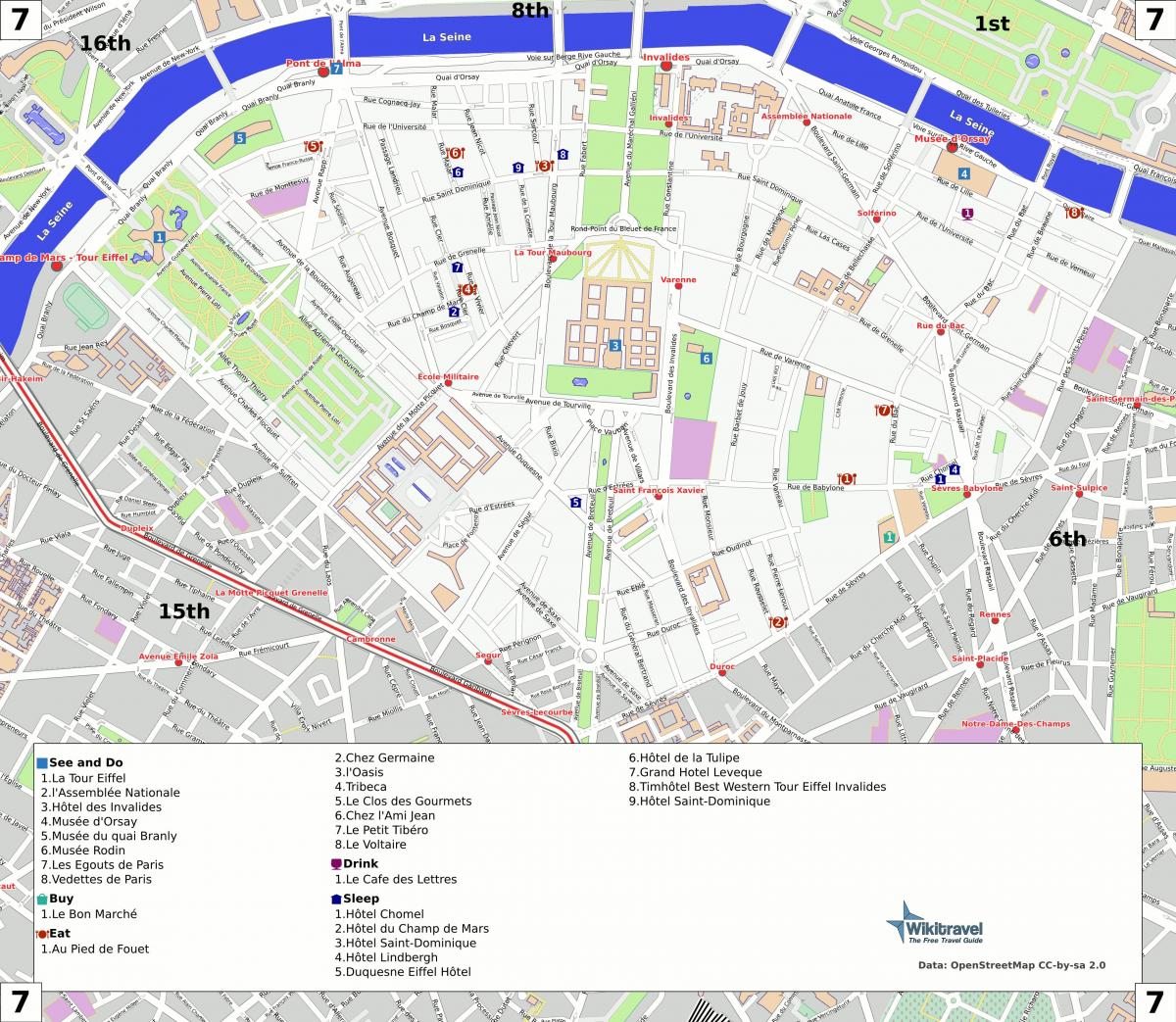 Mapa del districte 7 º de París