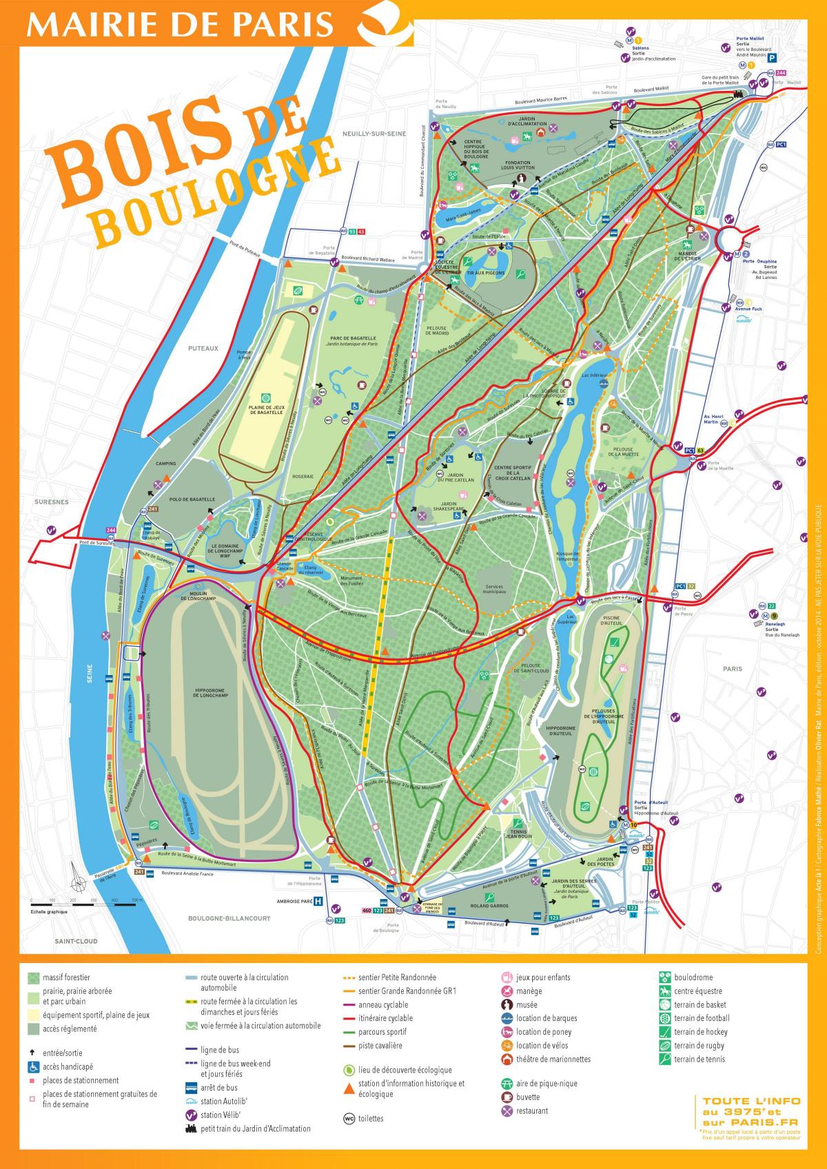 Mapa del Bois de Boulogne