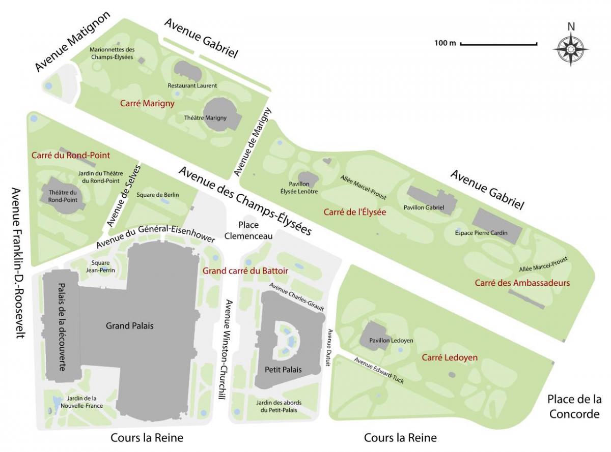 Mapa de La Jardin des Champs-Élysées