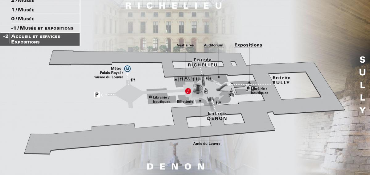 Mapa del Museu del Louvre Nivell -2