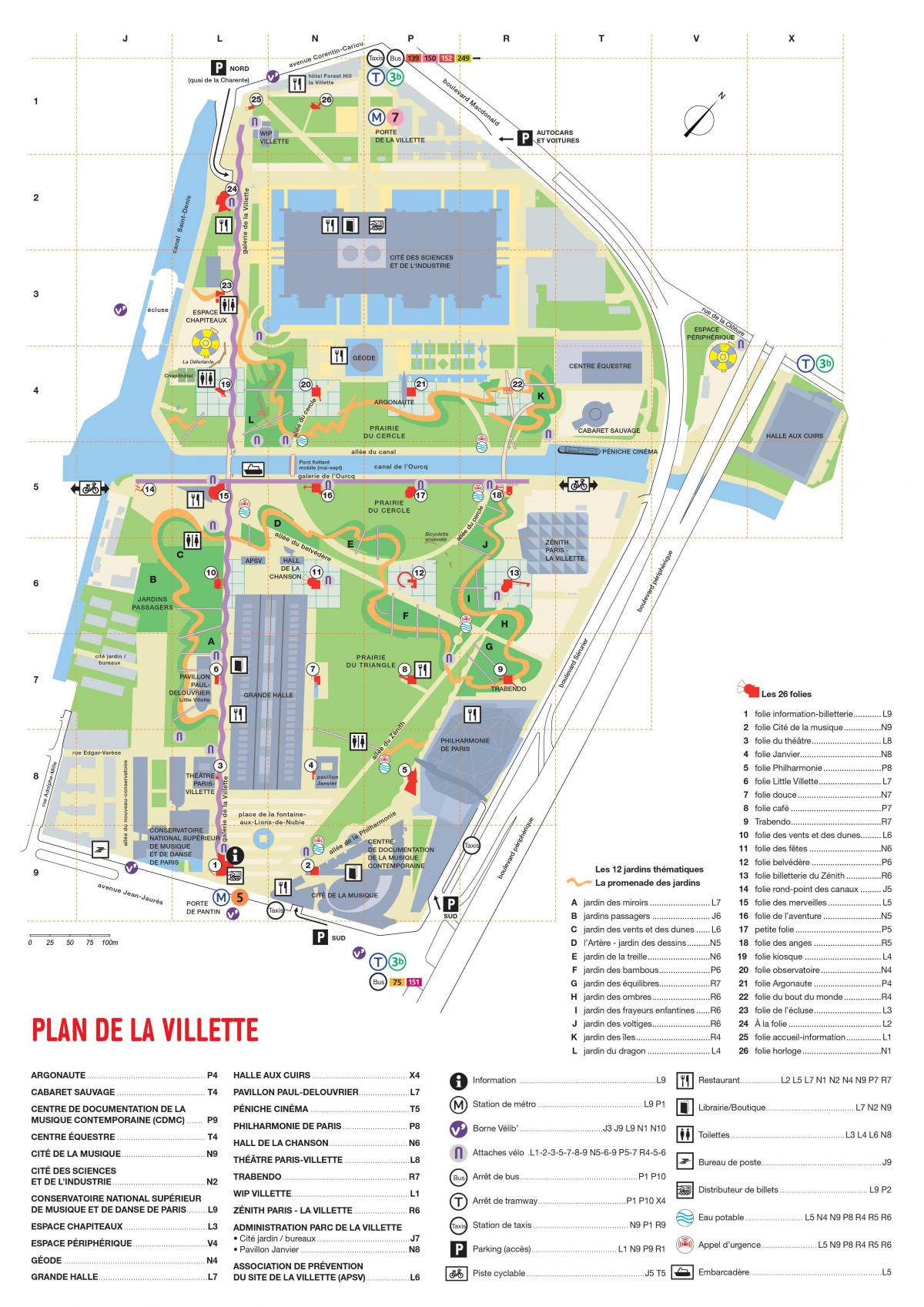 Mapa del Parc de La Villette