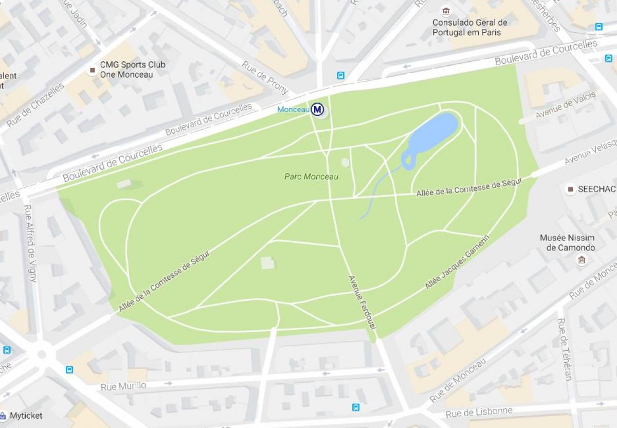 Mapa del Parc Monceau