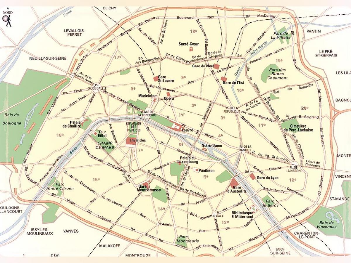 Mapa de París Parcs