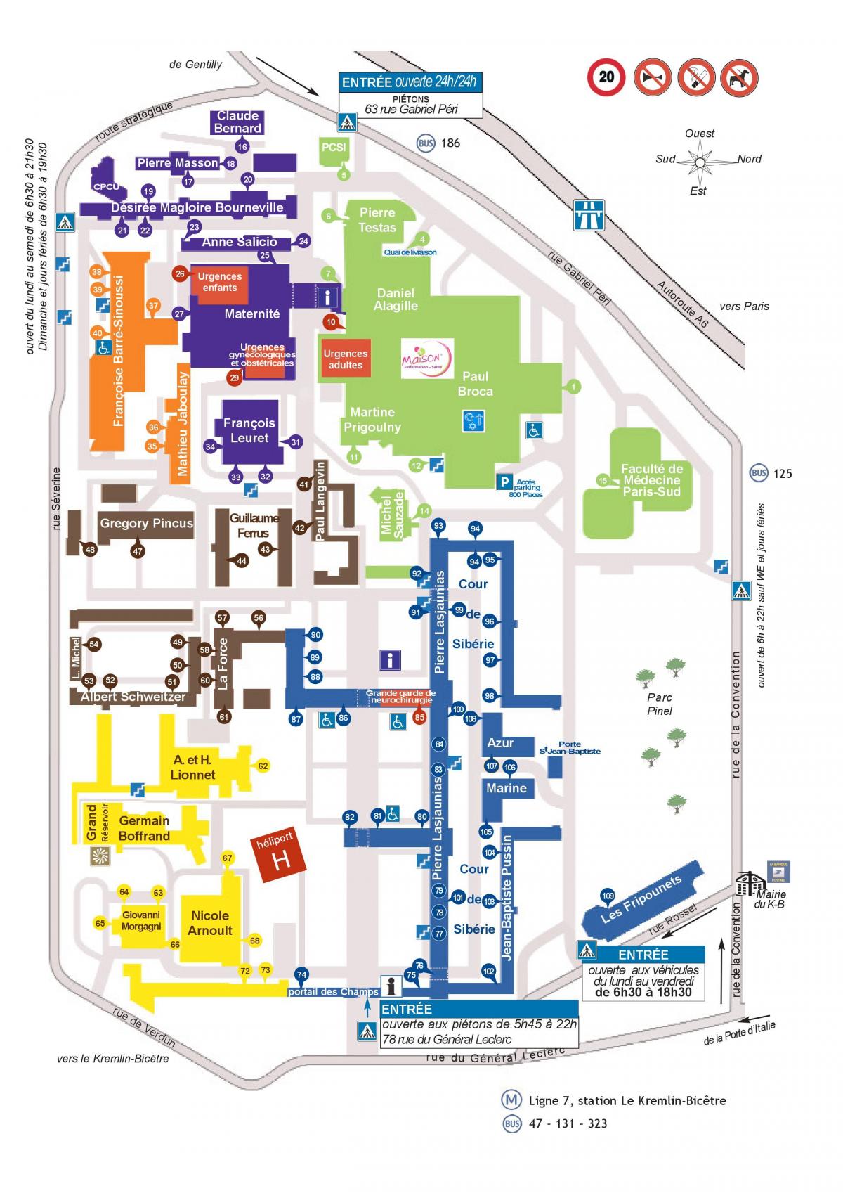 Mapa de l'hospital Bicêtre