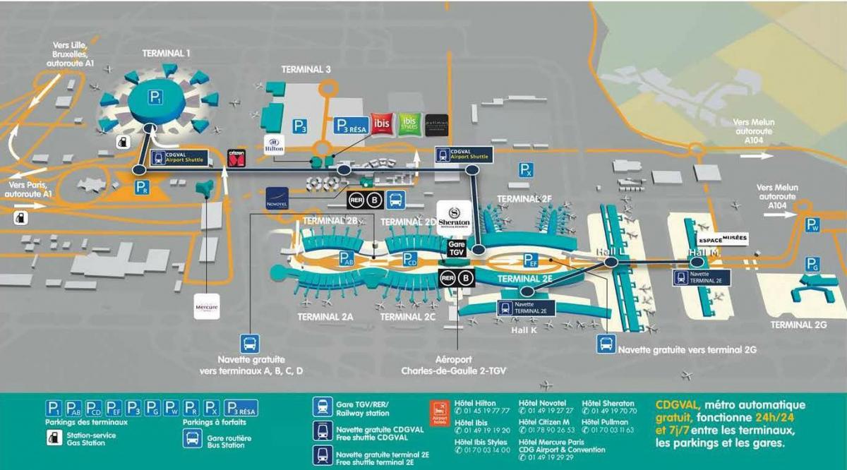 Mapa de l'aeroport CDG