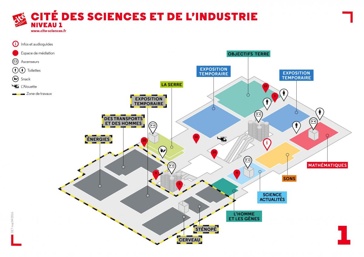 Mapa de La Cité des Sciences et de l'Industrie de Nivell 1