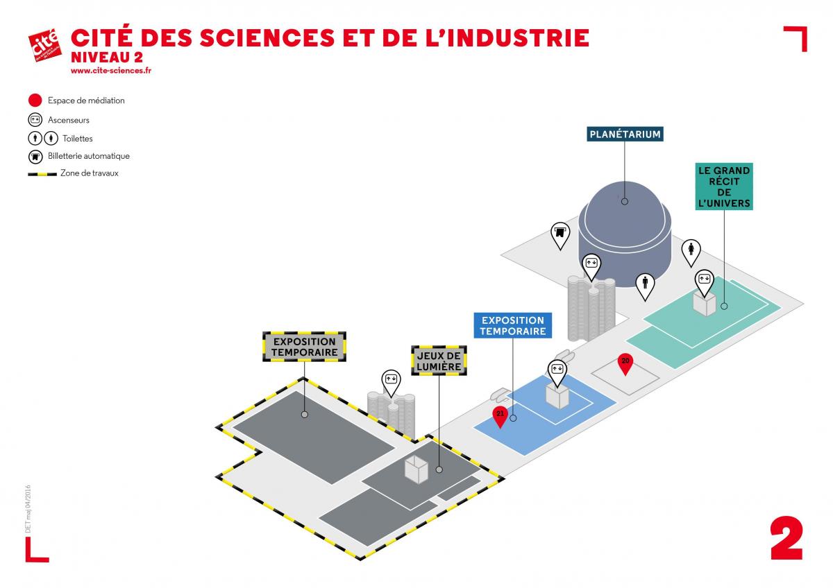 Mapa de La Cité des Sciences et de l'Industrie de Nivell 2