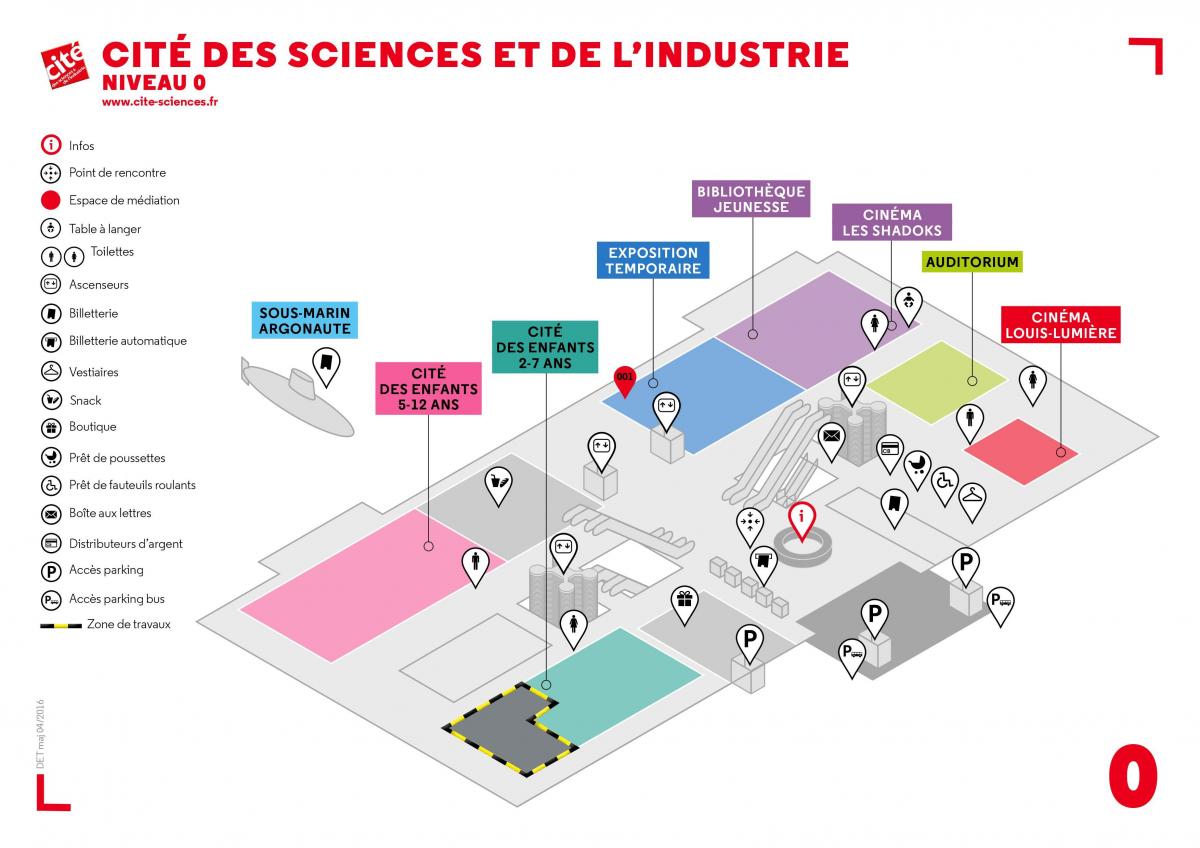 Mapa de La Cité des Sciences et de l'Industrie