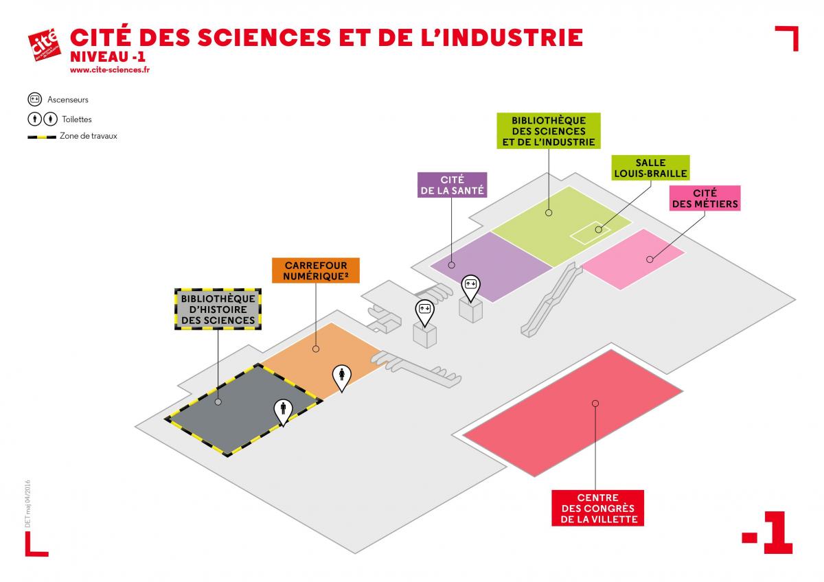 Mapa de La Cité des Sciences et de l'Industrie Nivell -1