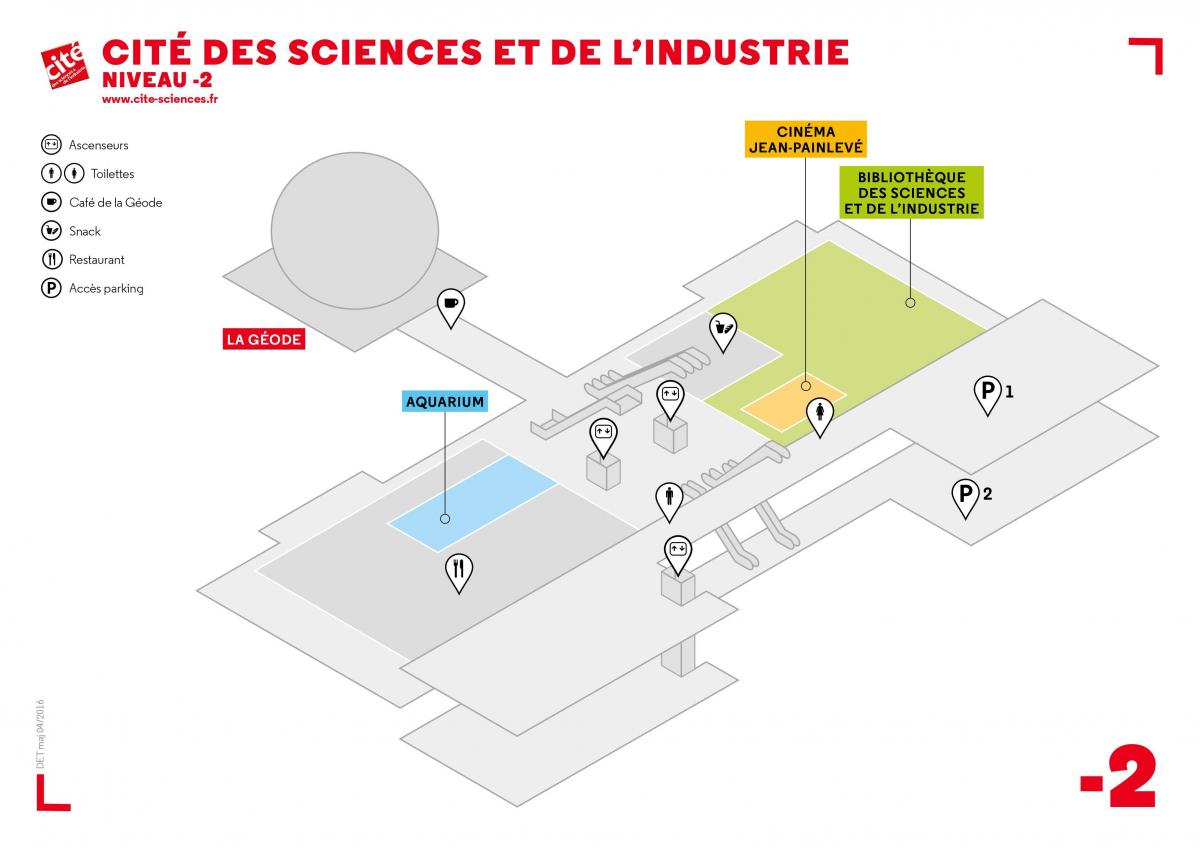 Mapa de La Cité des Sciences et de l'Industrie Nivell -2