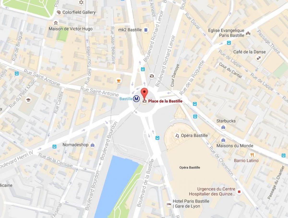 Mapa de la Plaça de La Bastilla