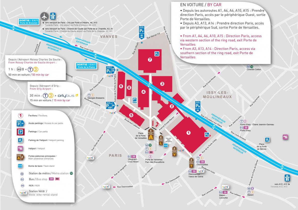 Mapa de Paris expo Porte de Versailles