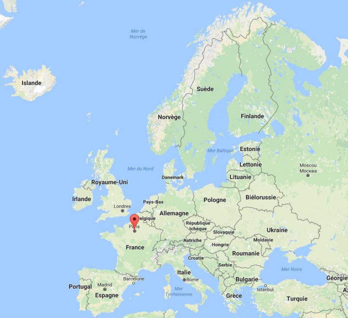 Mapa de parís, a l'Europa mapa
