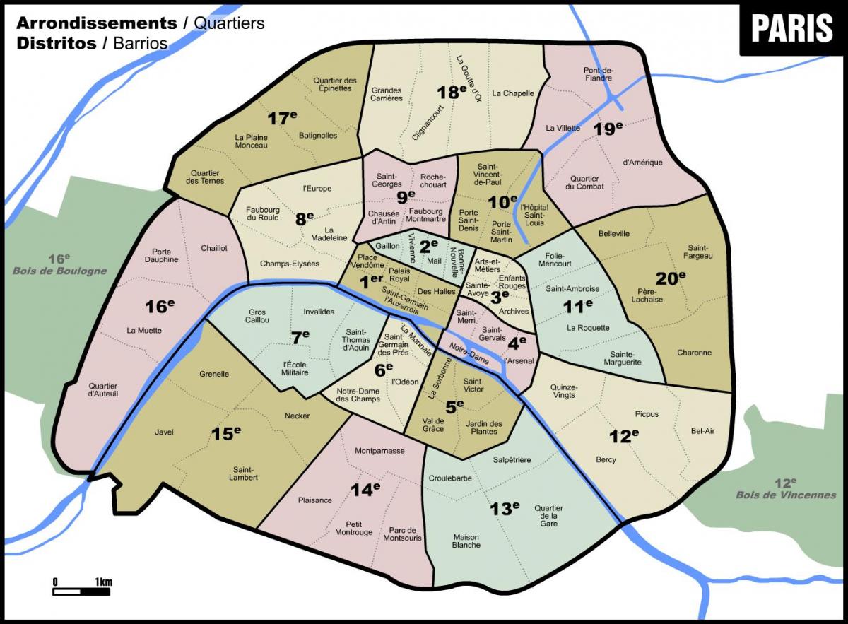 Mapa de París barris