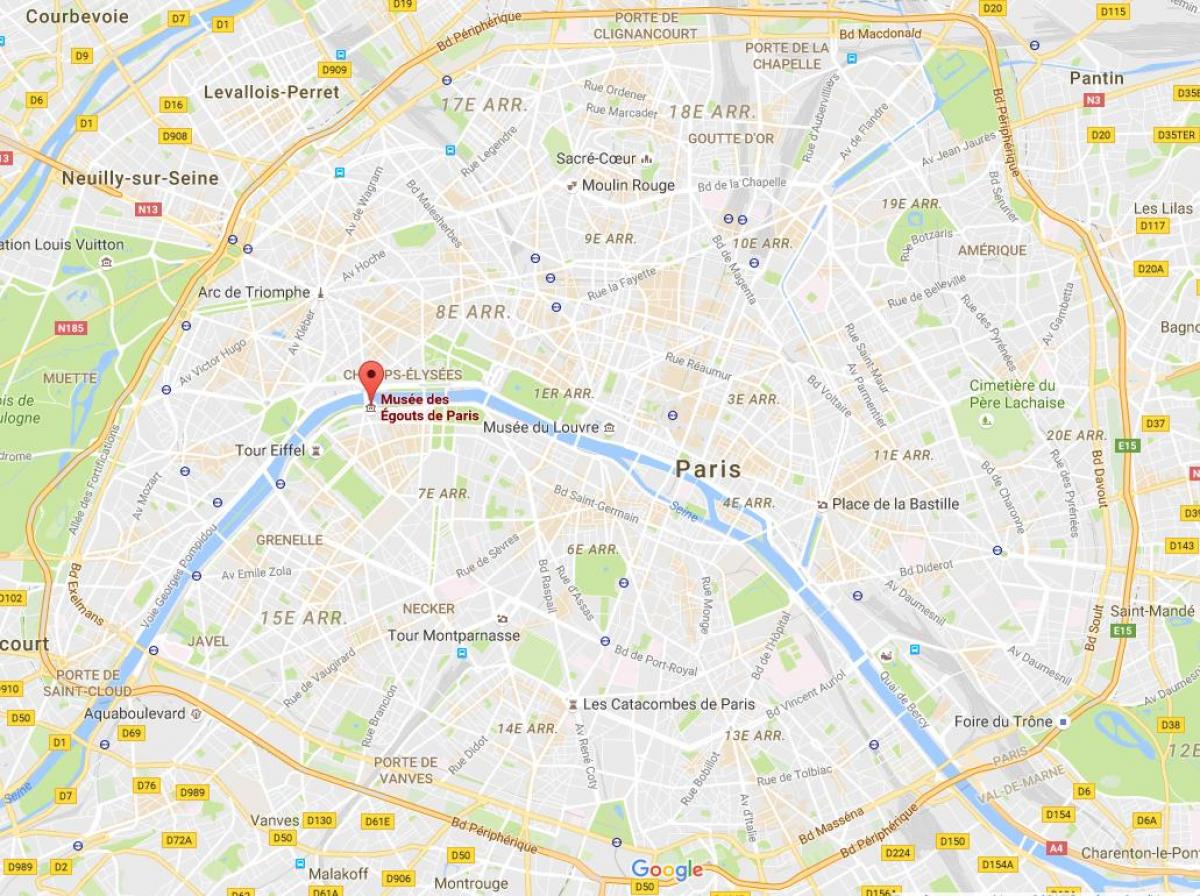 Mapa de París clavegueres