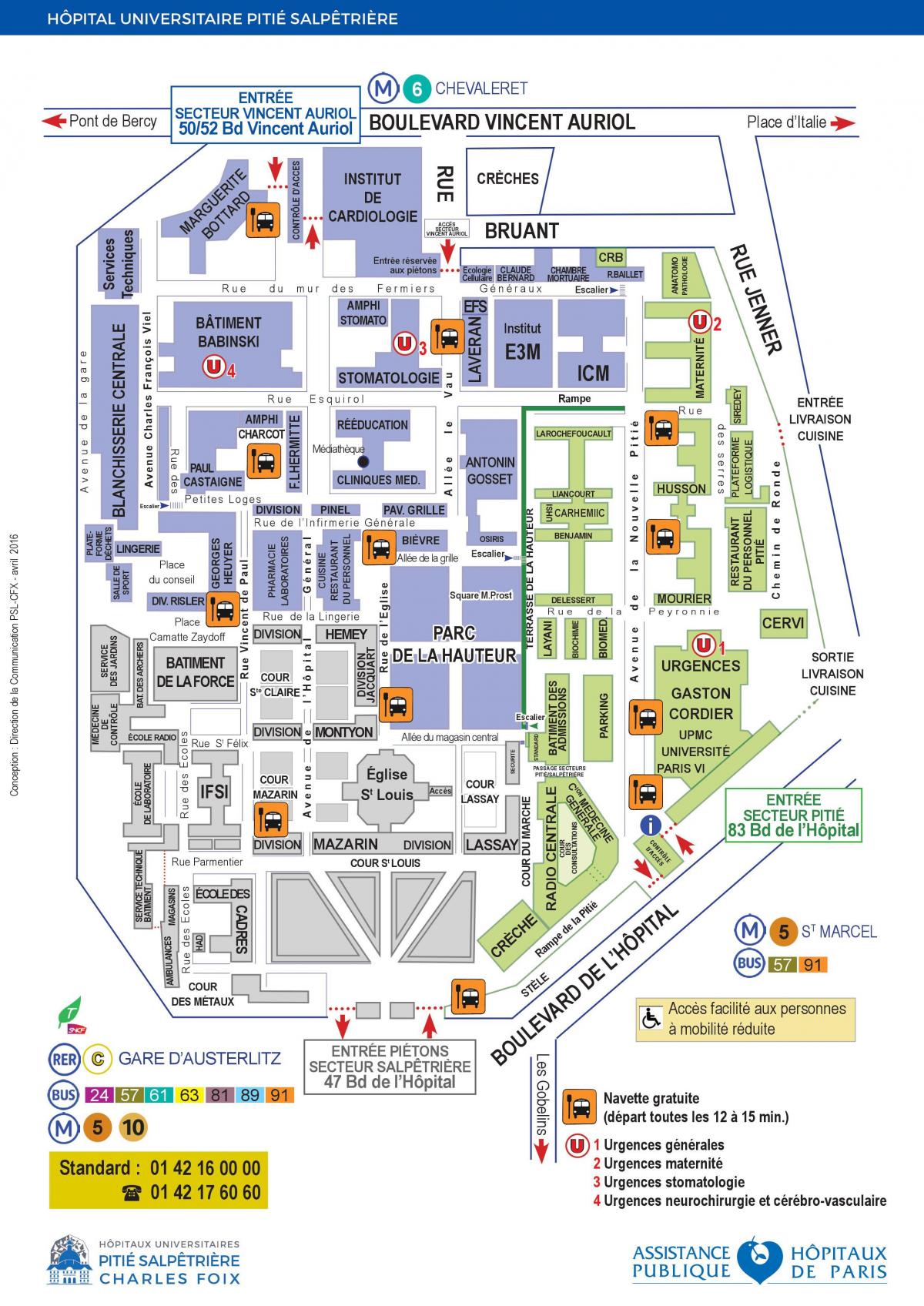 Mapa de Pitie Salpetriere hospital