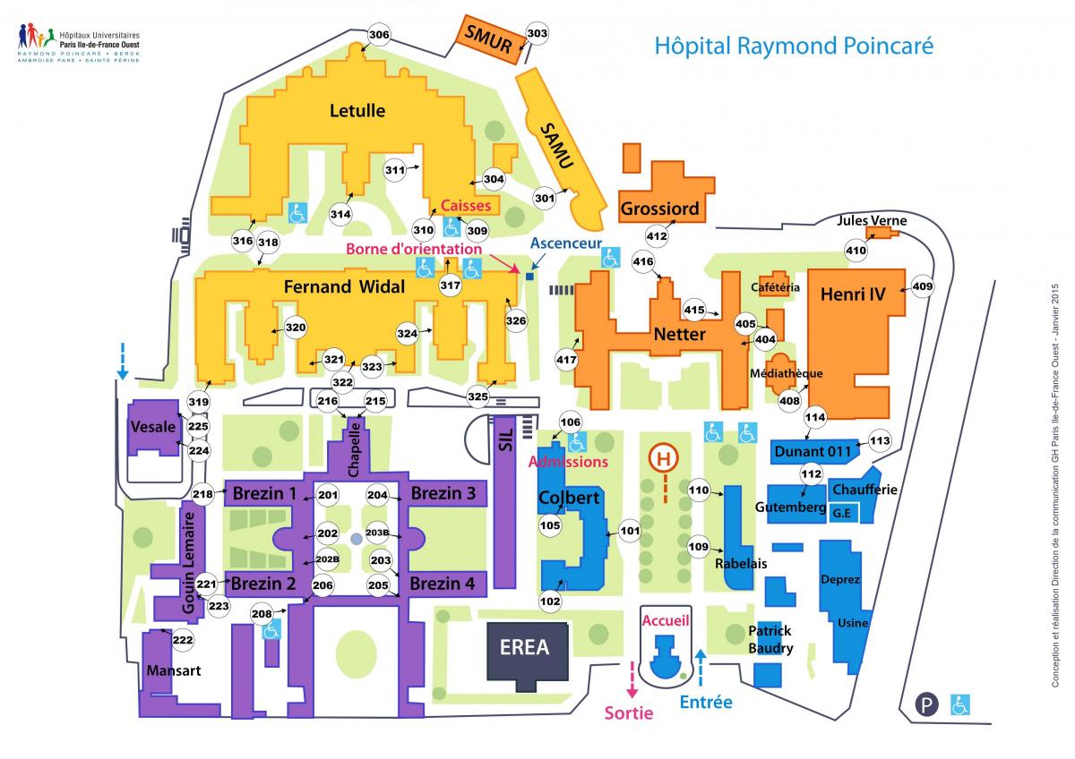 Mapa de Raymond-Poincaré de l'hospital