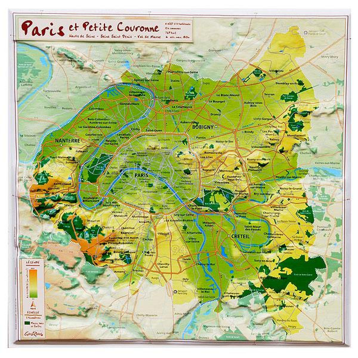 Mapa de relleu de París