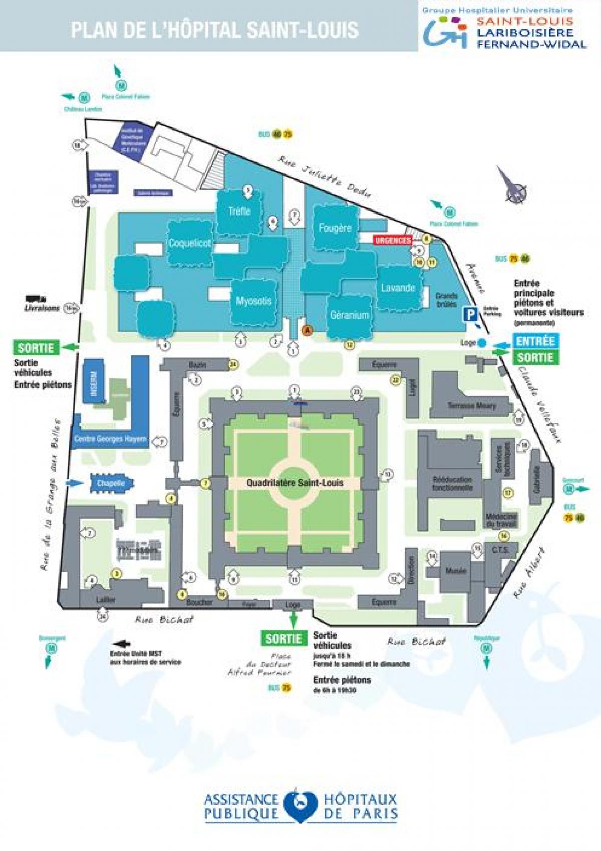 Mapa de Saint-Louis hospital