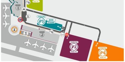 Mapa de l'aparcament de l'aeroport de Beauvais