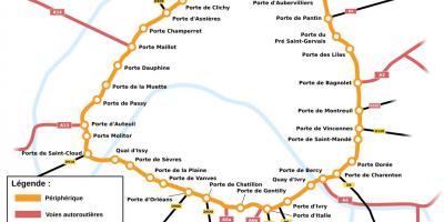 Mapa del Boulevard Périphérique
