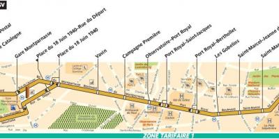 Mapa de bus París línia 91