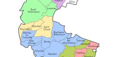 Mapa dels Hauts-de-Seine