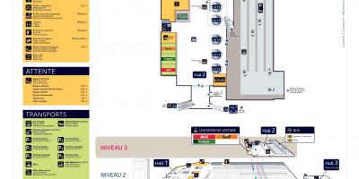 Mapa de l'estació de Montparnasse Nivell 3 Pasteur