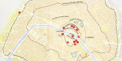 Mapa de les muralles de la Ciutat de París