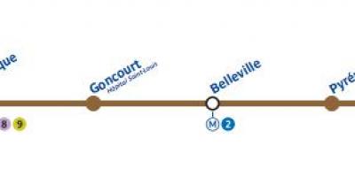 Mapa de París línia de metro 11