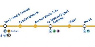 Mapa de París de metro de la línia 10