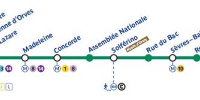 Mapa de París de metro de la línia 12