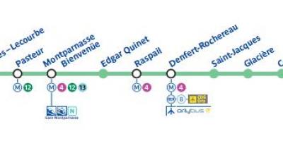 Mapa de París de metro de la línia 6